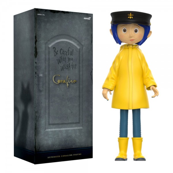 Coraline - Coraline Actionfigur / Supersize Vinyl - with Hat (Button Eyes): Super7