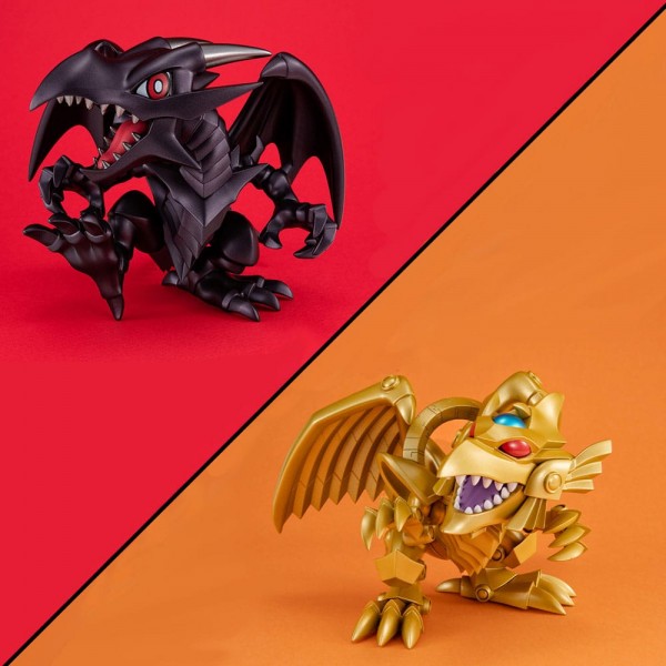 Yu-Gi-Oh! Duel Monsters Megatoon - Red Eyes Black Dragon & The Winged Dragon of Ra (with gift)Statue