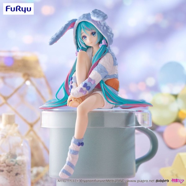 Hatsune Miku - Hatsune Miku Rabbit Ear Hood Statue / Noodle Stopper - Pajama Blue Color Ver.: Furyu