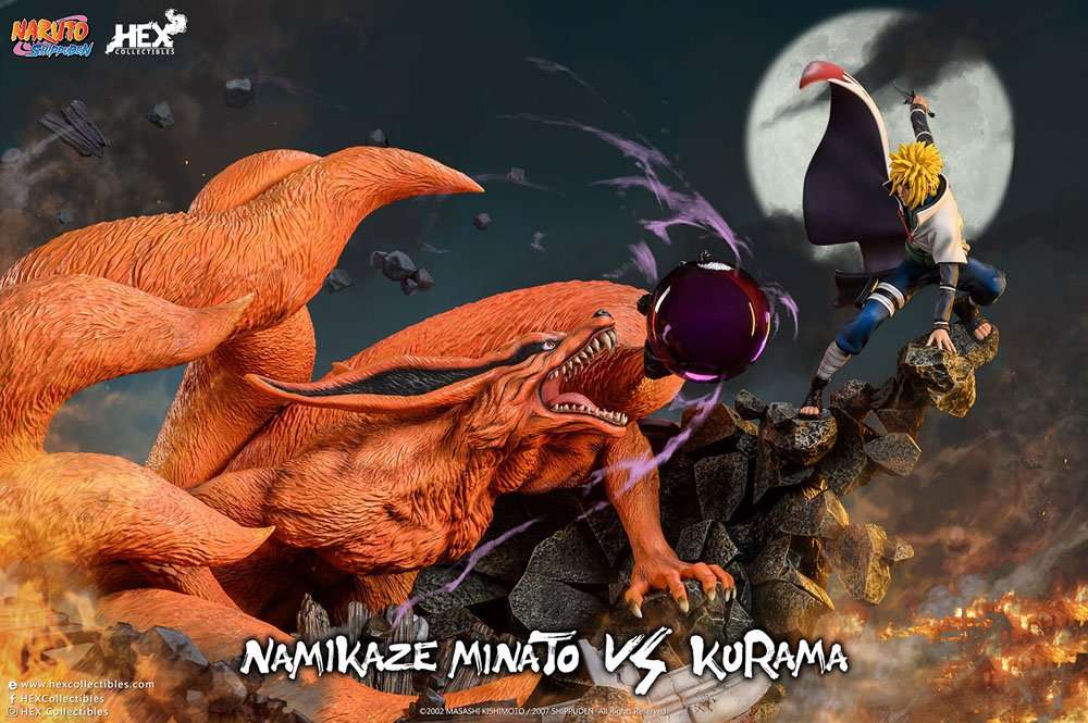 Estátua Minato Namikaze Manto da Kurama com 2 Cabeças (26 CM) - Lc Games  Digitais