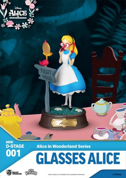 Alice im Wunderland - Mini Diorama Glasses Alice Statue / Stage: Beast Kingdom Toys