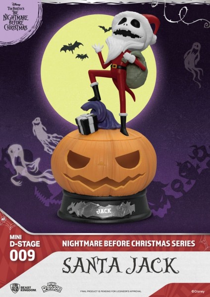 The Nightmare Before Christmas - Mini Diorama Santa Jack Figur / Stage: Beast Kingdom Toys