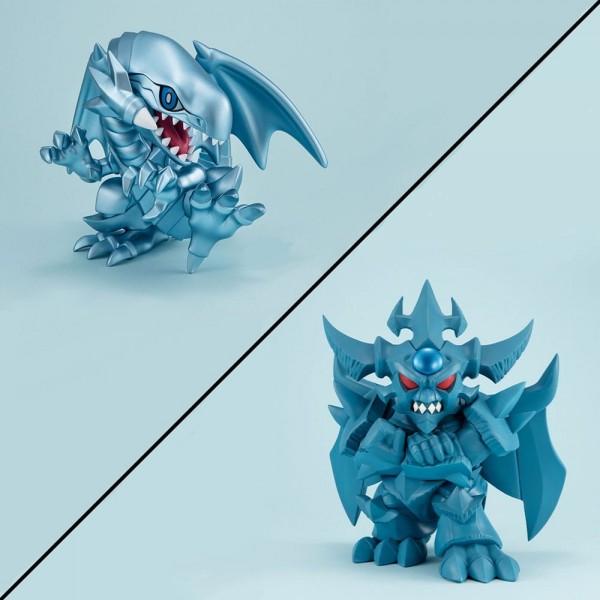 Yu-Gi-Oh! - Blue Eyes White Dragon & Obelisk the Tormentor Megatoon Statuen (with gift): MegaHouse