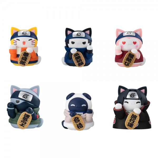 Naruto-Nyaruto! Mega Cat - Sammelfiguren Beckoning cat fortune one more time / Sortiment (6): MegaHo