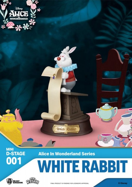 Alice im Wunderland - Mini Diorama White Rabbit Statue / Stage: Beast Kingdom Toys
